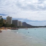 Diamondhead looms over the beach