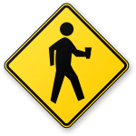 Pedestrian Crossing with Coffee