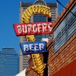 Twisted Root Burgers and Beer sign