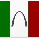 Italian Flag with Gateway Arch