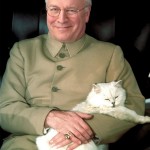 Dick Cheney as Blofeld with Cat