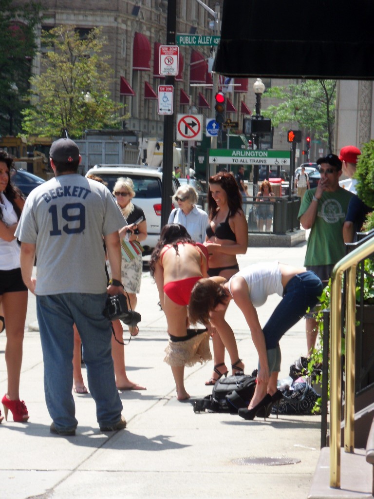 Girls Stripping in the Street