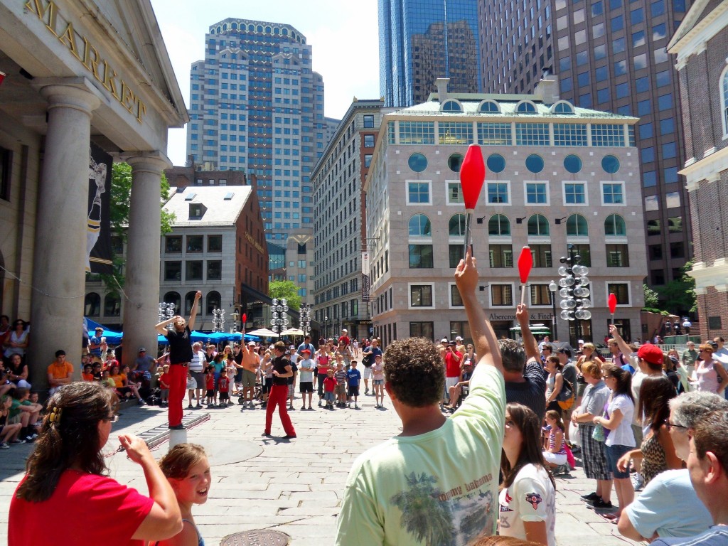 Street Performers Outside of Quincy Market