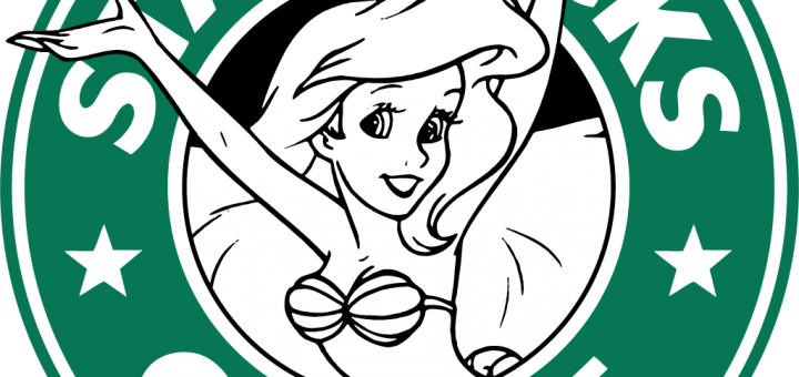 Ariel the Little Mermaid in a Starbucks Logo