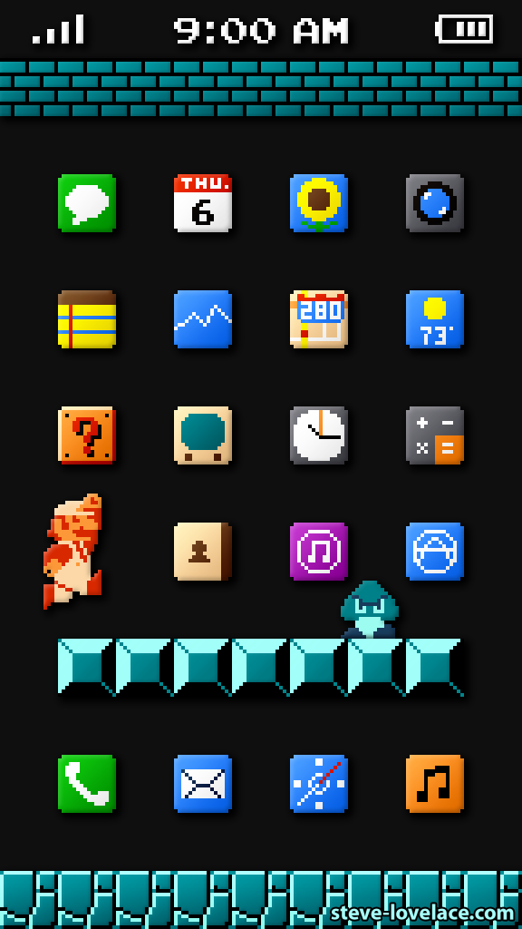 Super Mario iPhone Springboard