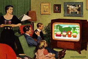 1950s Family Watching "South Park"