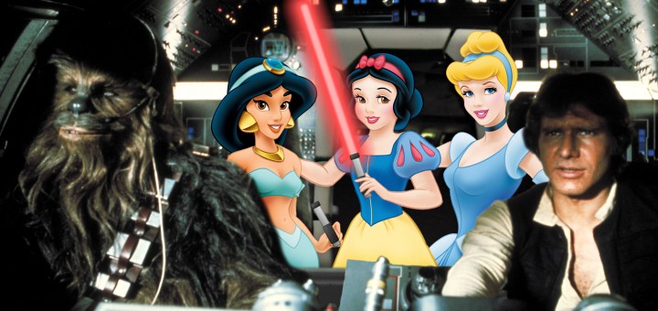 Disney Princesses on the Millennium Falcon