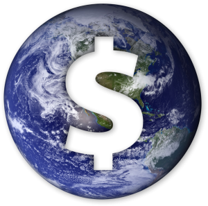 Dollar Sign Through Earth