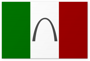 Italian Flag with Gateway Arch
