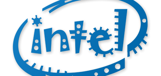 Intel Logo in Jokerman Font