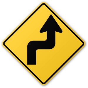 Zigzag Road Sign