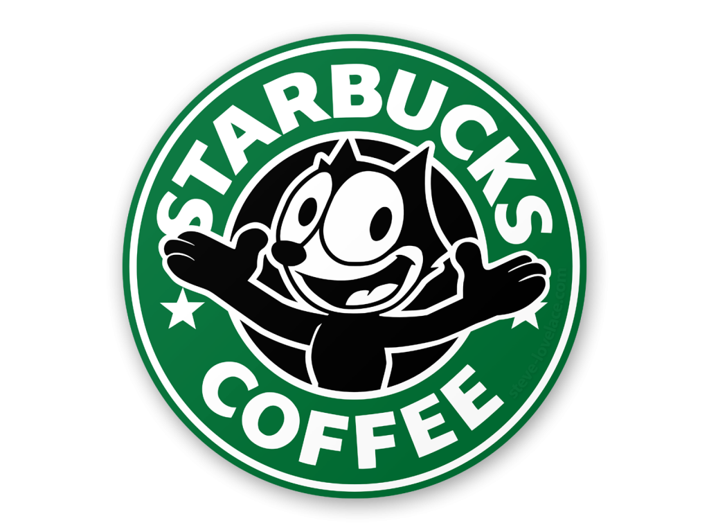 Starbucks logo with Felix the Cat