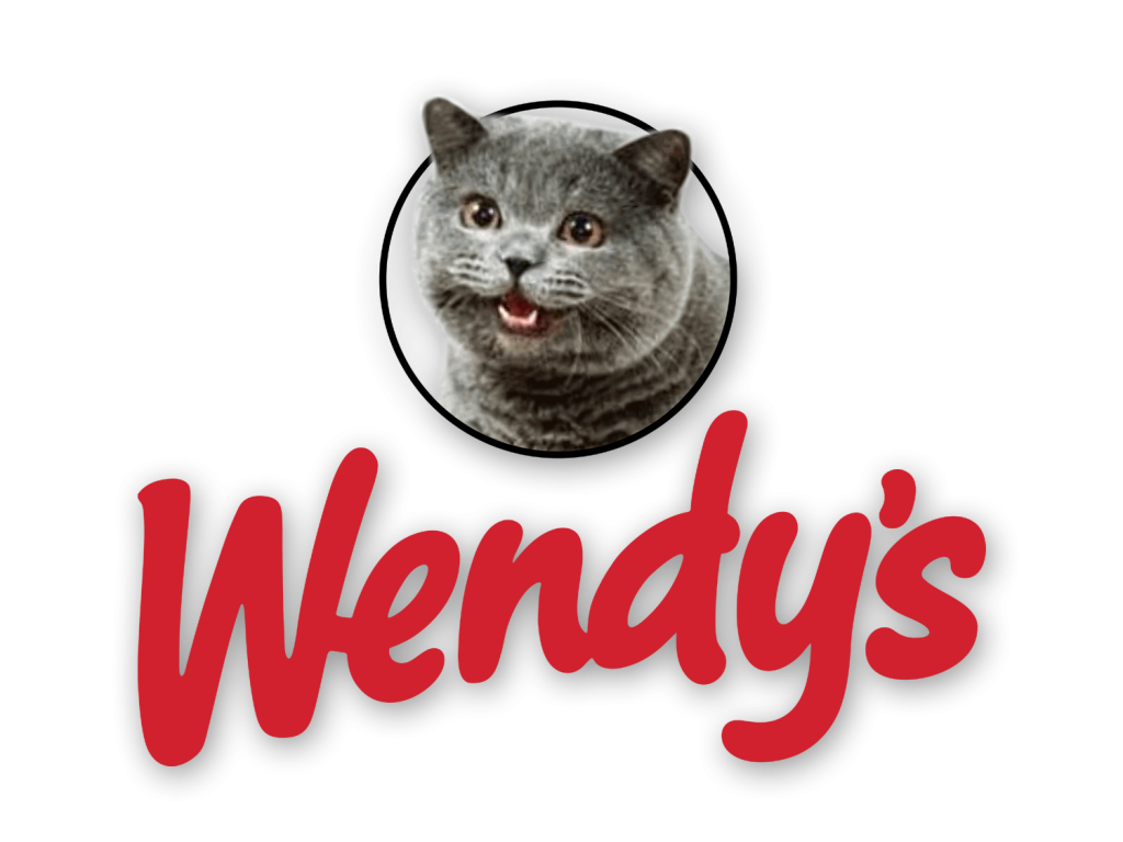 Wendy's logo with Cheezburger Cat