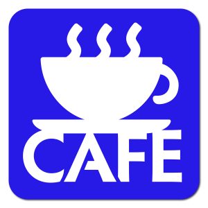 Cafe Sign Blue