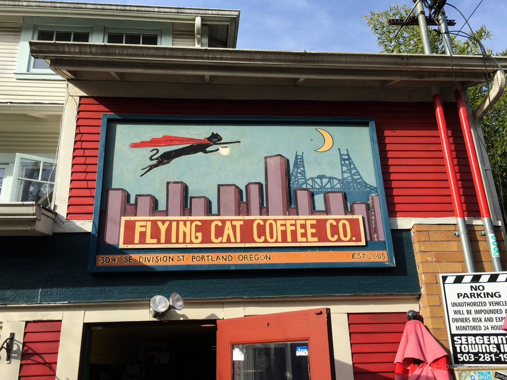 Flying Cat Coffee Sign